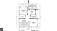 First floor plan for 40x50 north facing G+2 home showing master suite, two bedrooms, study alcove and north balcony