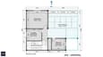 Second floor plan for 40x50 north facing G+2 home with two bedrooms, bathroom, open terrace and optional servant quarter
