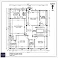40x50 north-facing first floor plan with 14x16 ft master bedroom southwest, family lounge north-facing, Bedroom 2, Bedroom 3 and north balcony