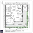 40x50 north-facing third floor plan showing large studio suite, kitchenette, WFH room, open terrace with rooftop garden, and utility area