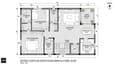 Second floor plan with 14×14 master bedroom, kitchenette, 13×14 living area, 11×12 study-bedroom, and a private north balcony