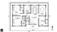 First floor plan of 40x60 south facing G+3 showing complete 3BHK with south-facing balcony and southwest master bedroom