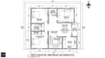 First floor plan of a 60x60 east facing house showing independent 3BHK rental unit with separate kitchen, living room, east-facing balcony, and staircase entry