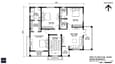 First floor plan of a 60x60 east facing 4-floor home showing master bedroom suite, family lounge with east balcony and two secondary bedrooms