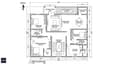 First floor plan for 60x60 north facing 4-floor house with 3BHK layout and north balcony
