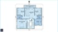 Second floor plan for 60x60 north facing G+3 house with 3BHK rental layout
