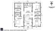 Annotated first floor plan of the 60x60 south-facing home showing master bedroom with walk-in wardrobe, two secondary bedrooms, family lounge, and light-well opening