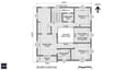 Annotated second floor plan showing master suite with south-facing balcony, two bedrooms, home office, kitchenette, and open-to-below light-well void