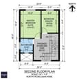 Second floor plan of 20x40 North-facing house with room dimensions