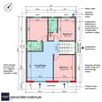 First floor plan: 500 sq ft layout mirroring ground floor, with enhanced ventilation and independent rental access