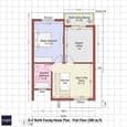 First floor plan showing master bedroom with attached bathroom, reduced footprint, and north balcony with 280 sq ft total area.