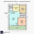 25x40 First Floor Plan with Bedroom Dimensions