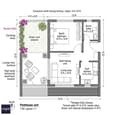 Third floor plan: 1BHK with rooftop terrace option