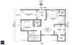 Ground floor plan of 40x60 north facing G+1 home — living NE, kitchen SE, pooja NE, guest bedroom NW