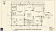 Ground floor plan of 40x60 east-facing home showing open living-dining, SE kitchen, NE pooja room, guest bedroom with attached bath