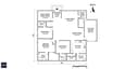 Ground floor plan for a 60x60 north-facing single-story house — all rooms on one level with vastu alignment