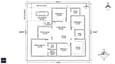 60x60 west-facing ground floor plan with room dimensions, vastu placements, and north arrow indicator