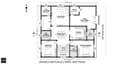 Annotated ground floor plan for a 60x60 west-facing G+1 home showing vastu-compliant room positions and dimensions
