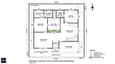 Annotated ground floor plan of a 60x60 south-facing G+3 home with room labels, north arrow, and dimension markings for living, dining, kitchen, bedroom, and car park zones
