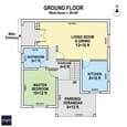 Ground floor floor plan 20x40 with labeled rooms and dimensions