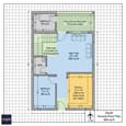 25x40 Ground Floor Plan with Room Dimensions