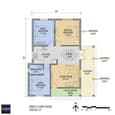 Floor plan technical drawing showing linear east-west layout of 25x40 single floor with room labels and dimensions