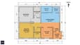 Annotated floor plan for 30x40 south-facing single-floor home showing room zones, real dimensions, and Vastu colour-coding