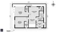Ground floor plan of 30x40 north facing 4-floor house showing covered two-car parking on north side, living room and dining area in centre, kitchen in south-east, pooja room north-east, master bedroom south-west