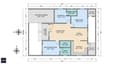 Annotated ground floor plan for 40x50 west-facing single-storey 3BHK home
