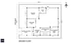Ground floor plan of 40x50 west facing G+3 house showing two-car covered porch on western frontage, independent 1BHK rental unit with separate north-side entry, utility room, and staircase core