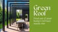 Green roof with plants growing and view of cityscape in the background, showcasing the environmental benefits and urban aesthetic appeal of green roofs.