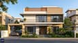 Modern east-facing G+2 home on a 40x60 plot — clean facade, wide entrance porch, and morning sunlight on the front elevation