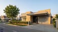 Grand south-facing 60x60 single-floor bungalow with contemporary flat-roof elevation, 4-ft projecting canopy, and landscaped front setback