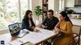 A homeowner reviewing 60x60 G+3 architectural drawings with an Ongrid COA-certified architect during an online video consultation session