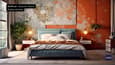 The image displays a wall with a rough, stucco-like texture. The color is a warm, earthy beige.