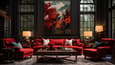 View of Post-Red Classical Living Room with Colour Photo Credits: Ongrid Design Studio, Pune