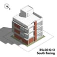 25x30 House Plan 4 Floor South Facing - Ongrid