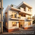 25x40 House Plan 3 Floor East Facing - Ongrid