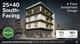 25x40 House Plan 4 Floor South Facing - Ongrid
