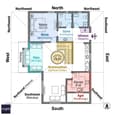 Vastu grid overlay on 25x40 floor plan