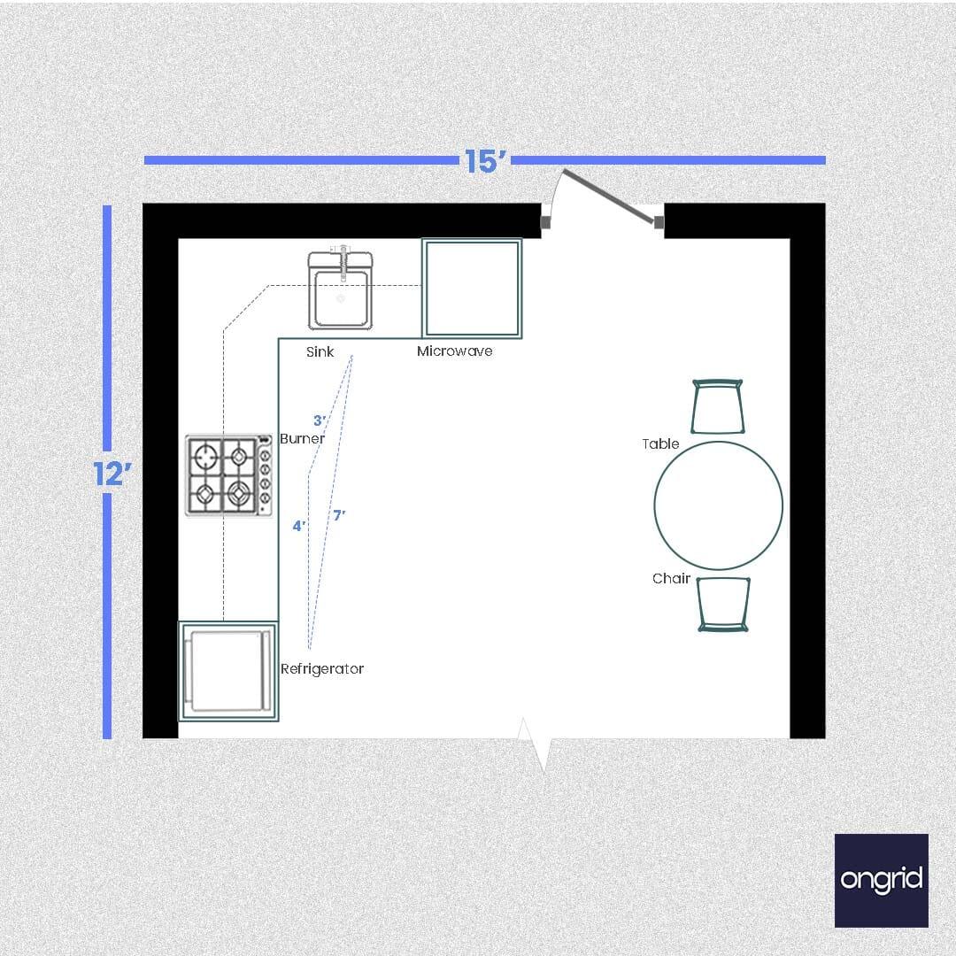 15x12 - L Shaped Kitchen Design ongrid.design