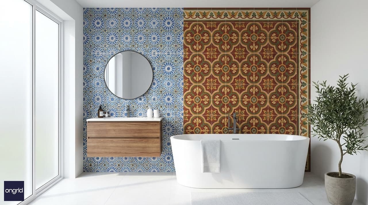 Illustration for 4. Patterned Porcelain (Moroccan & Athangudi Styles)