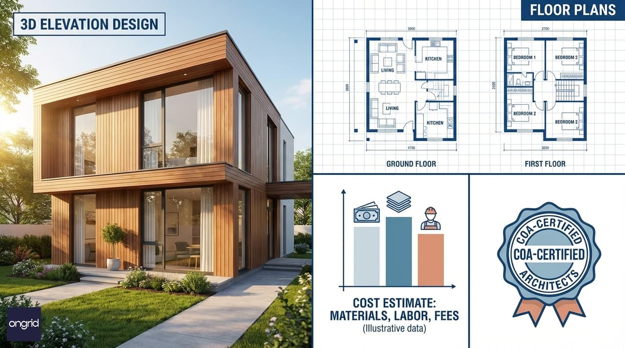Illustration for Viewing the 3D House Elevation Design
