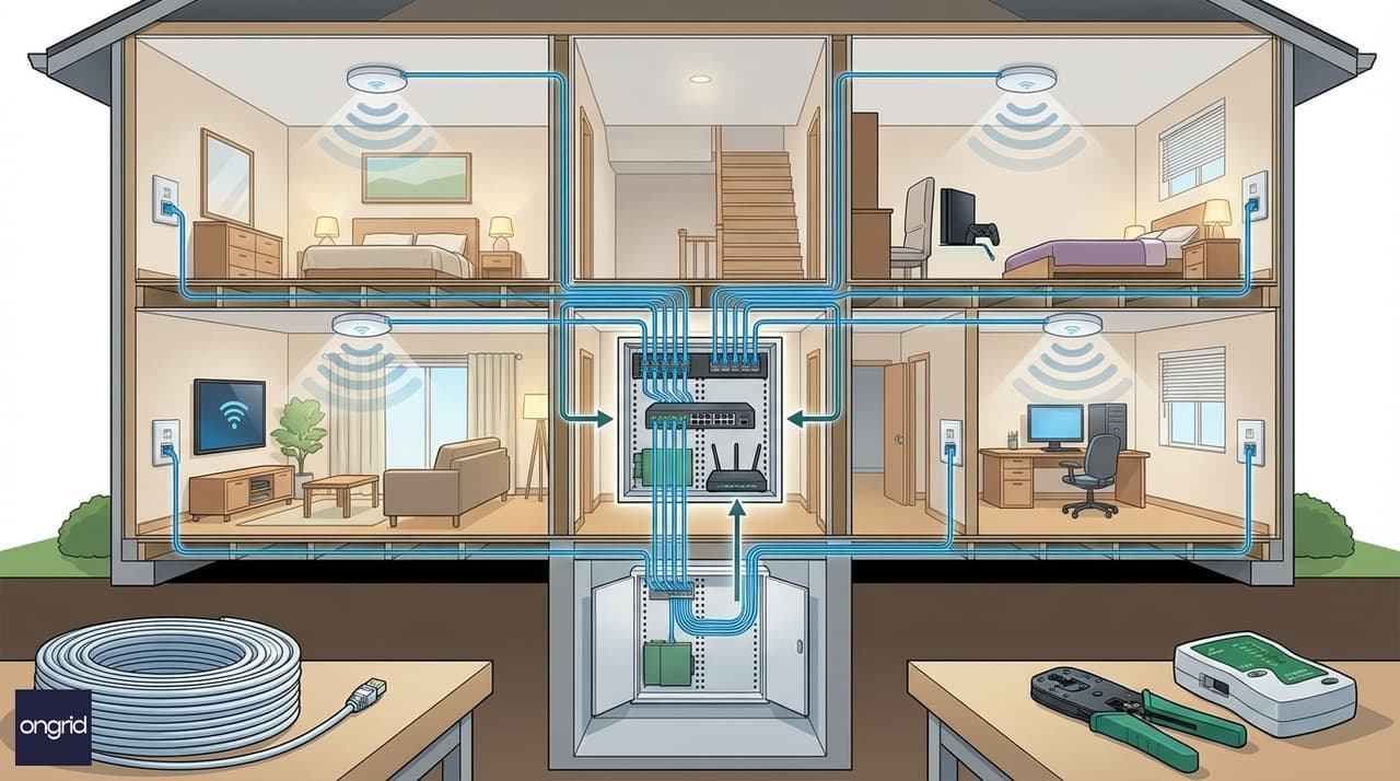 Illustration for Step 2: Install Structured Cabling (Ethernet Backhaul)