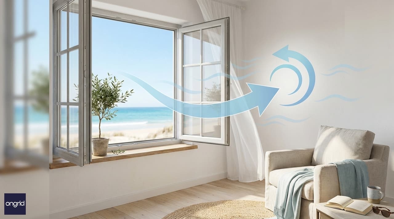Illustration for 1. Casement Windows for Maximum Ventilation