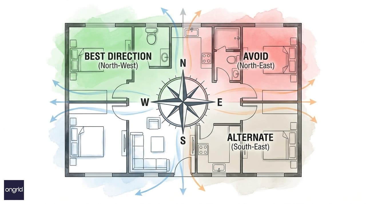 Illustration for Choosing the Best Direction for Your Toilet