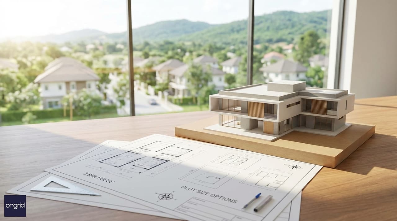 Introduction visual for best plot size for a 3 bhk house