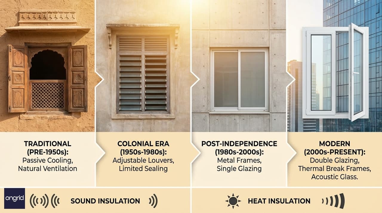 Illustration for Timeline of Fenestration Evolution in South India