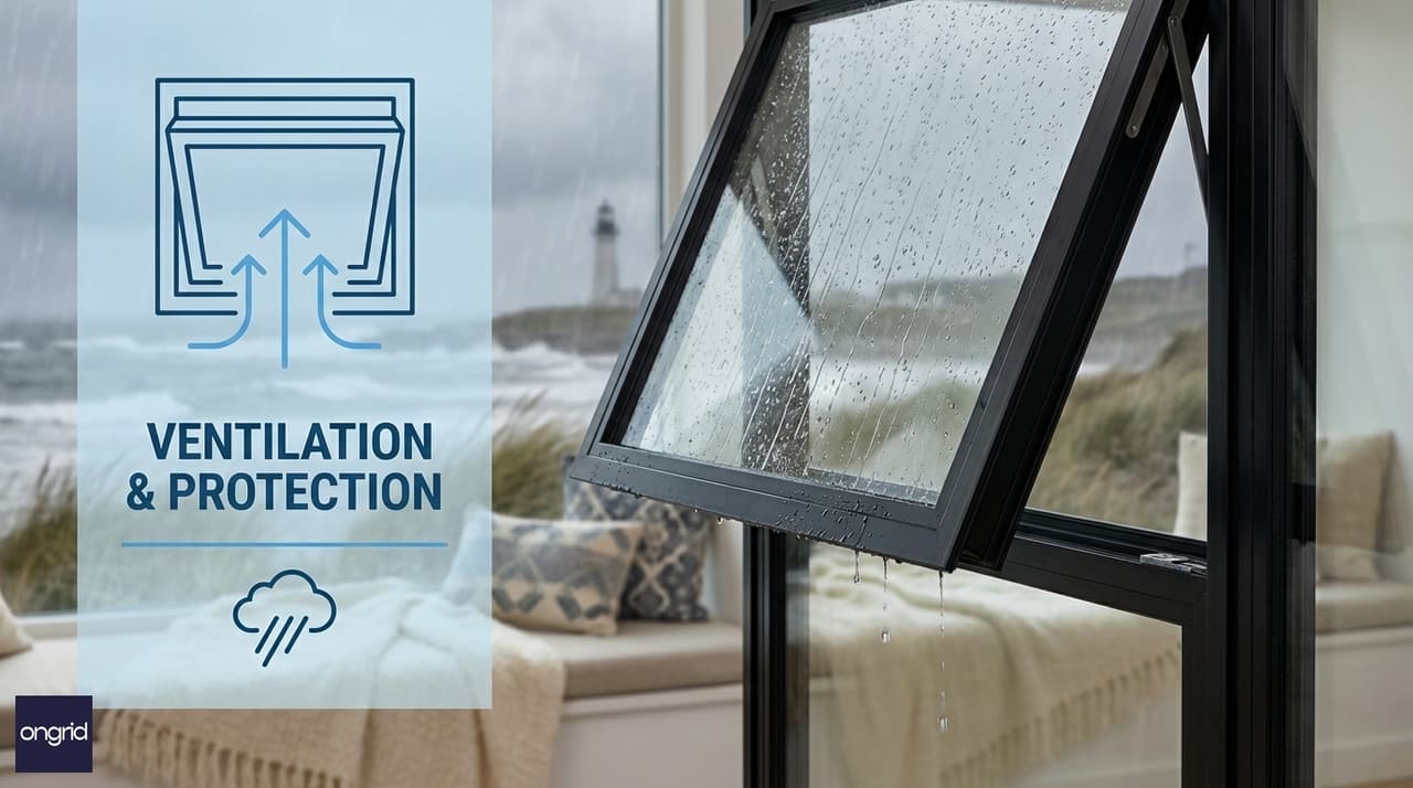 Illustration for 3. Awning Windows: Perfect for All-Weather Ventilation