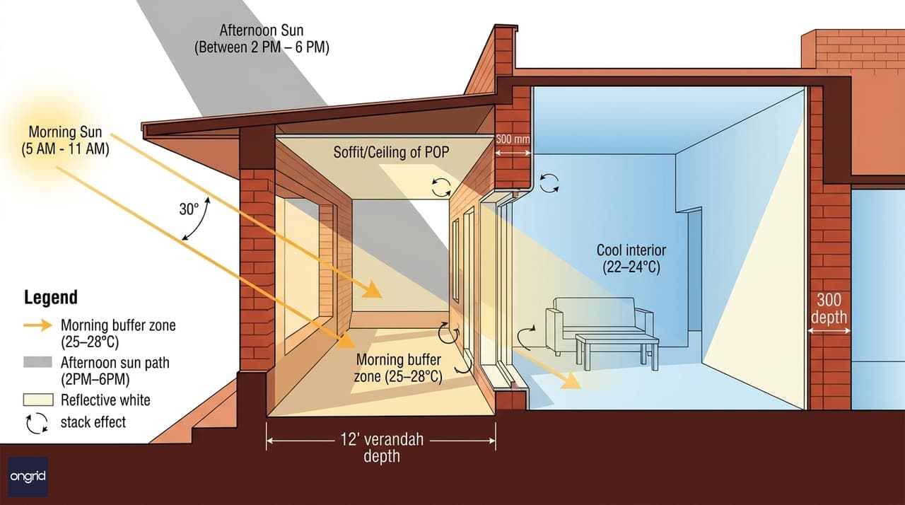 25x40 Thermal Design Diagram with Deep Verandahs
